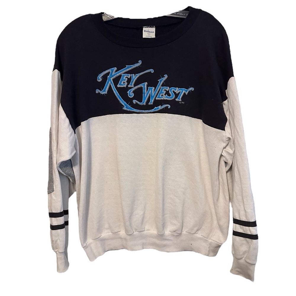 Vintage Key West Pullover Sweatshirt Sweater Crewneck Colorblock